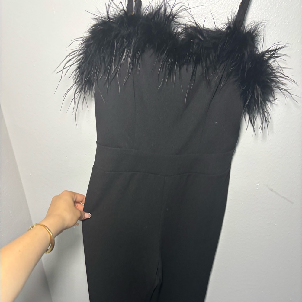 Lilly’s kloset feather jumpsuit